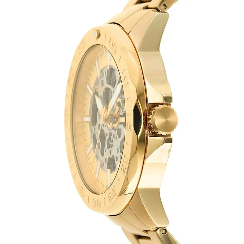Fossil Bannon Automatic Gold Skeleton Dial Men's Watch- BQ2680
